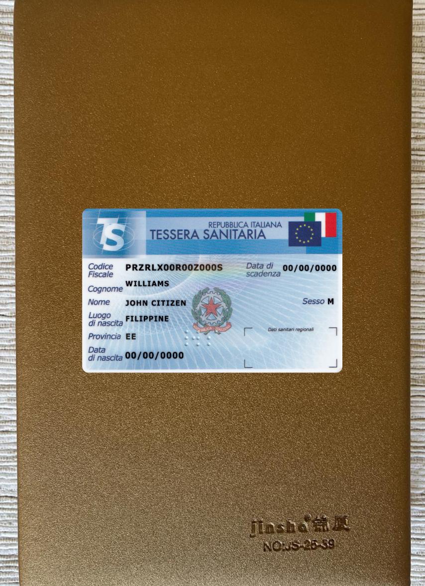 Downloadable Italy Tessera Sanitaria (health insurance card) photolook download for verification